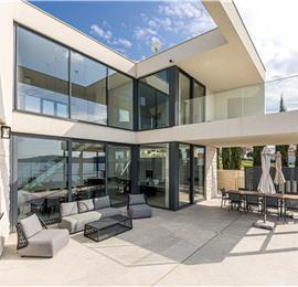 3 x 5 bedroom seafront villa with heated infinity pool near Rogoznica, sleeps 10